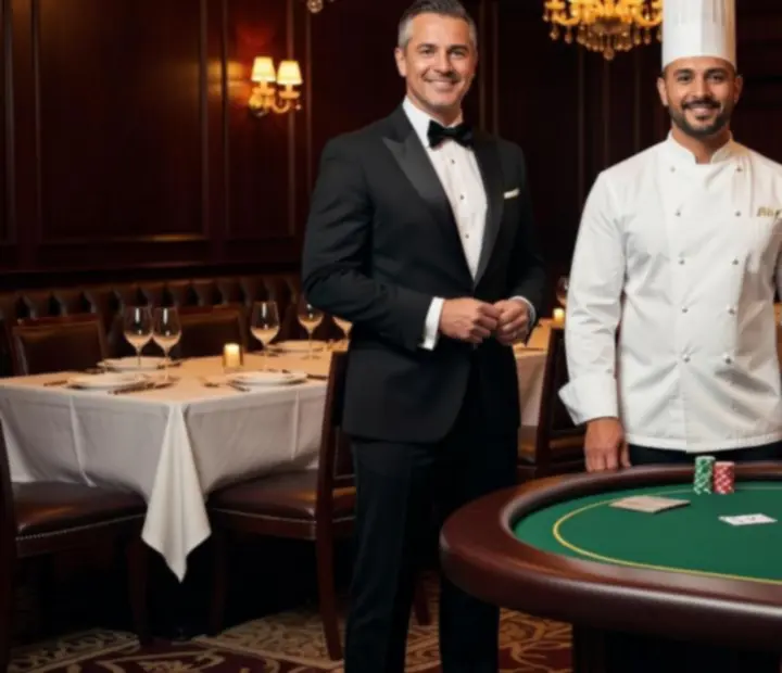 Marblean Dchance lounge team of hosts, chefs, and professional dealers