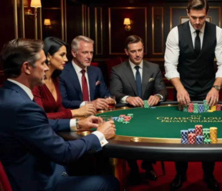 Professional dealer leading a structured offline poker tournament with entertainment chips.